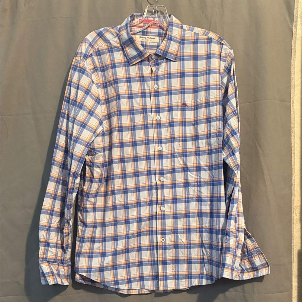 Tommy Bahama Men's Blue Plaid Button Shirt